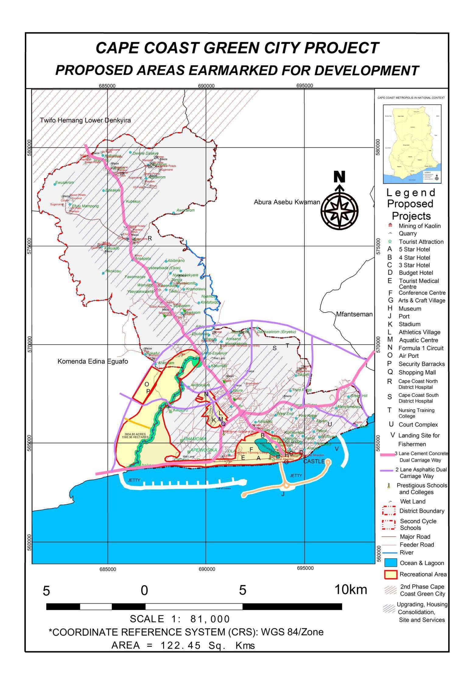 Cape Coast Green City Proposed Areas Map - MAMDEV Ghana Ltd