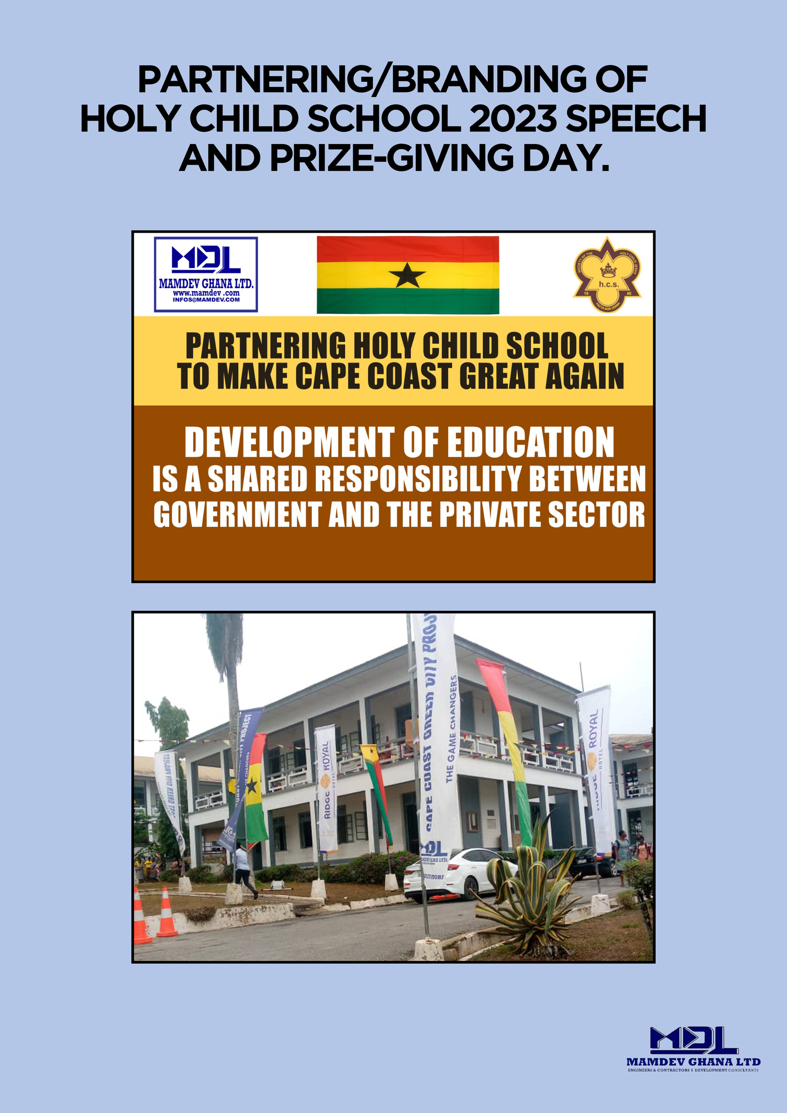 Holy Child School Speech Prize Giving 2023 - MAMDEV Ghana Ltd
