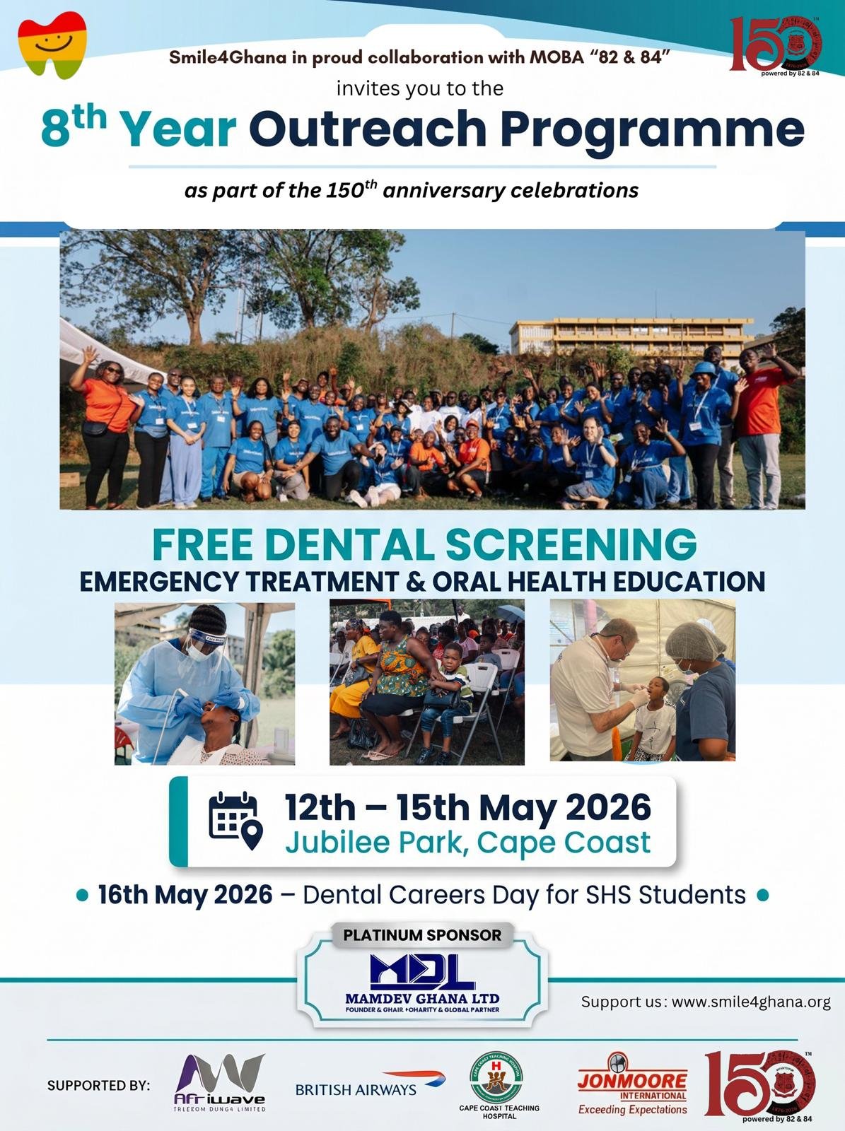 Smile4ghana 8th Year Outreach Programme Poster 2026 - MAMDEV Ghana Ltd